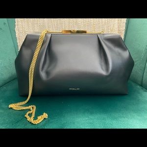 Demellier Florence Black Smooth Leather Bag Clutch
